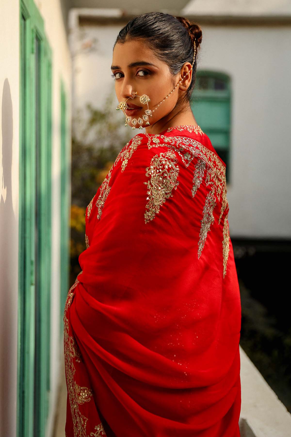 Scarlet Zari Embroidered Saree