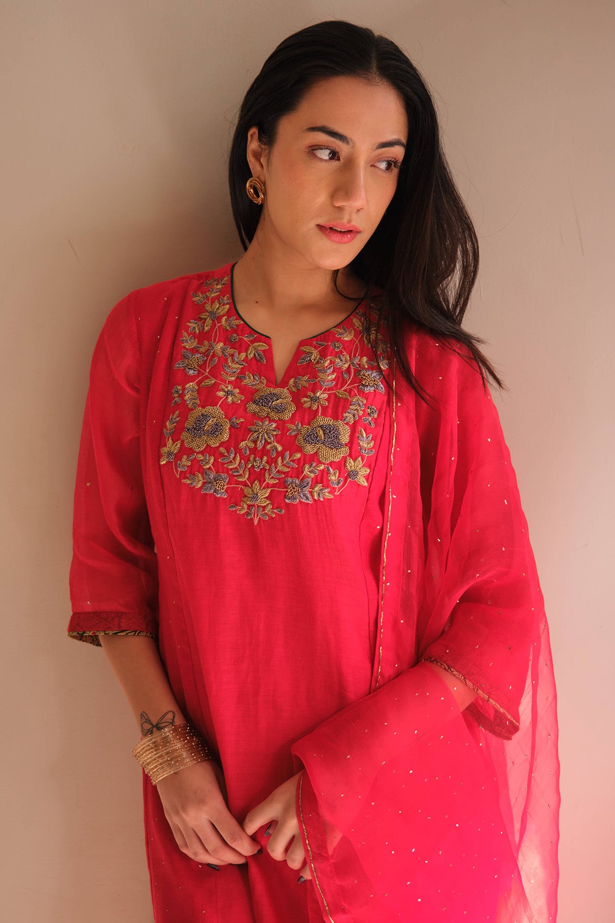 Scarlet Zardozi Kurta & Pants