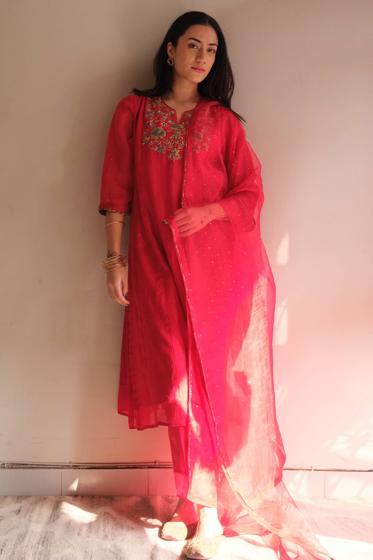 Buy Scarlet Zardozi Kurta & Pants for women by Juanita by Shubda online available at scrollnshops