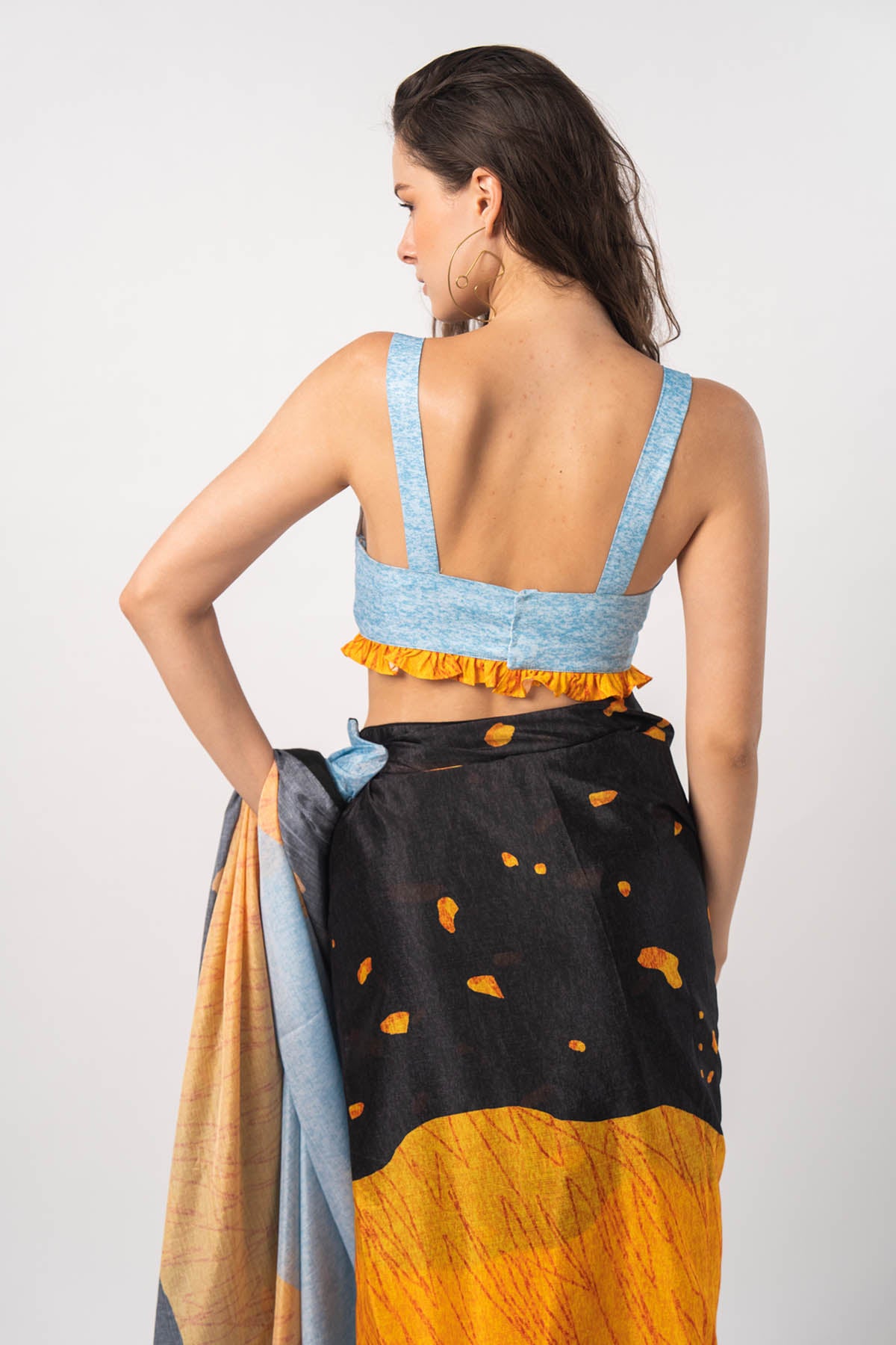 Scenic Fire Printed Saree & Blouse