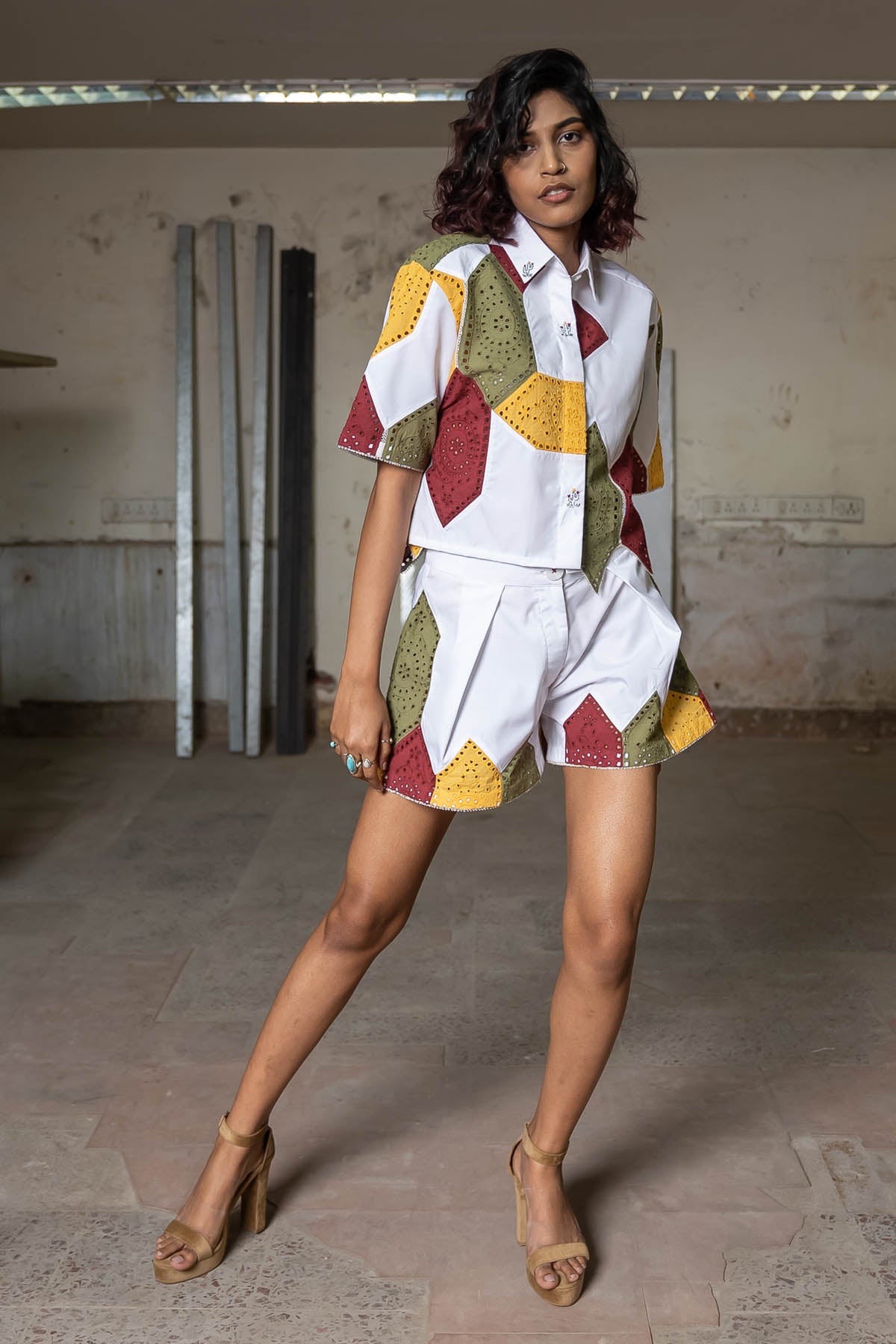 Schiffli Lace Detailed Shirt