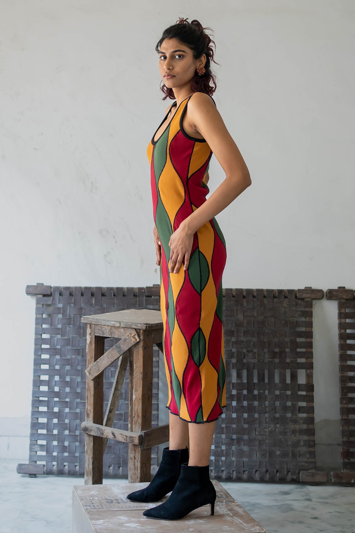 Scoop Neck Midi Dress