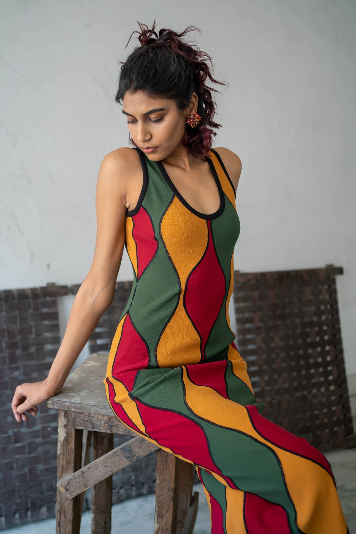 Scoop Neck Midi Dress