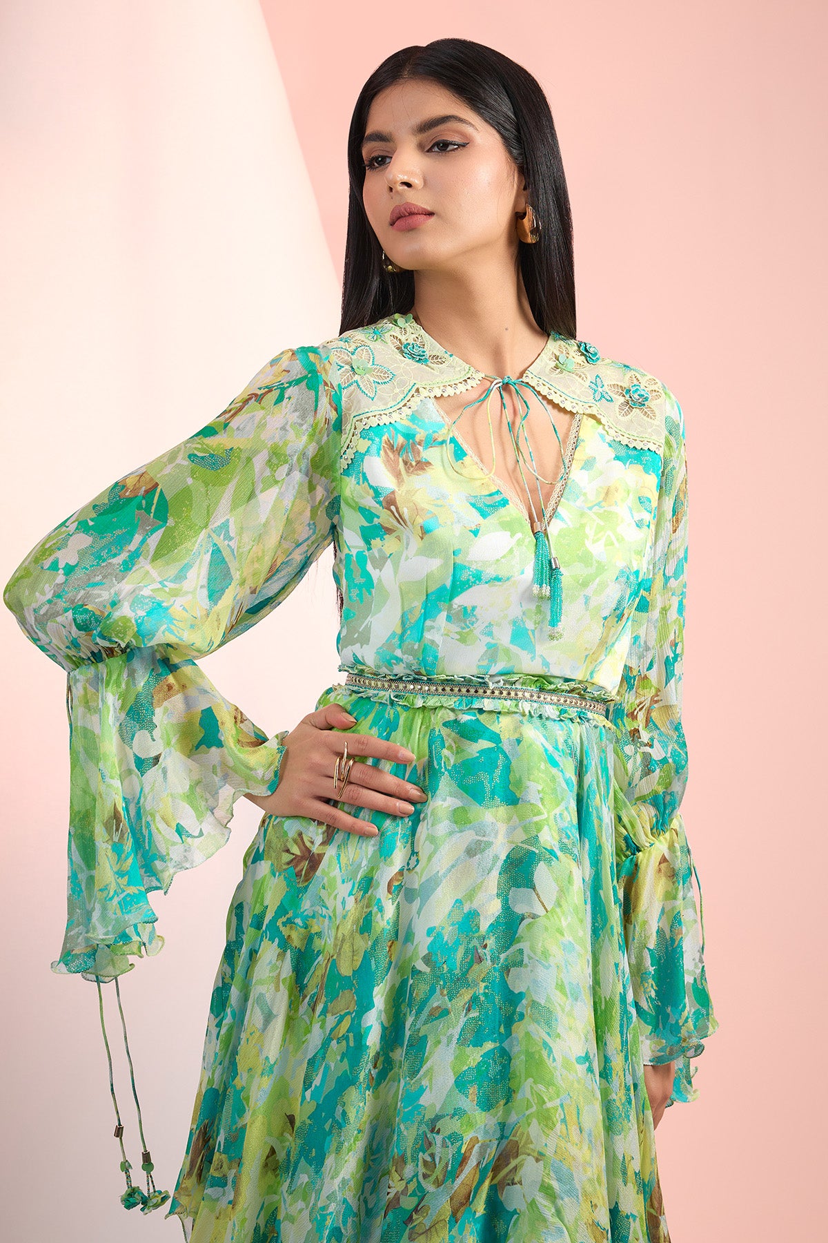 Sea Green Asymmetrical Dress