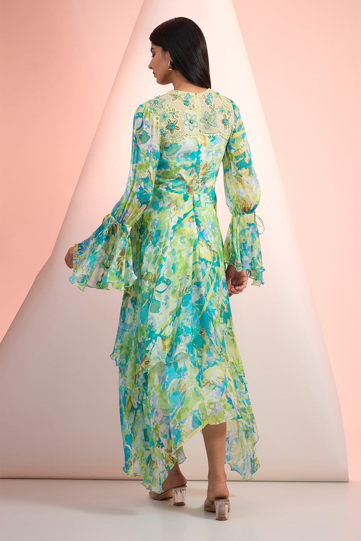 Sea Green Asymmetrical Dress