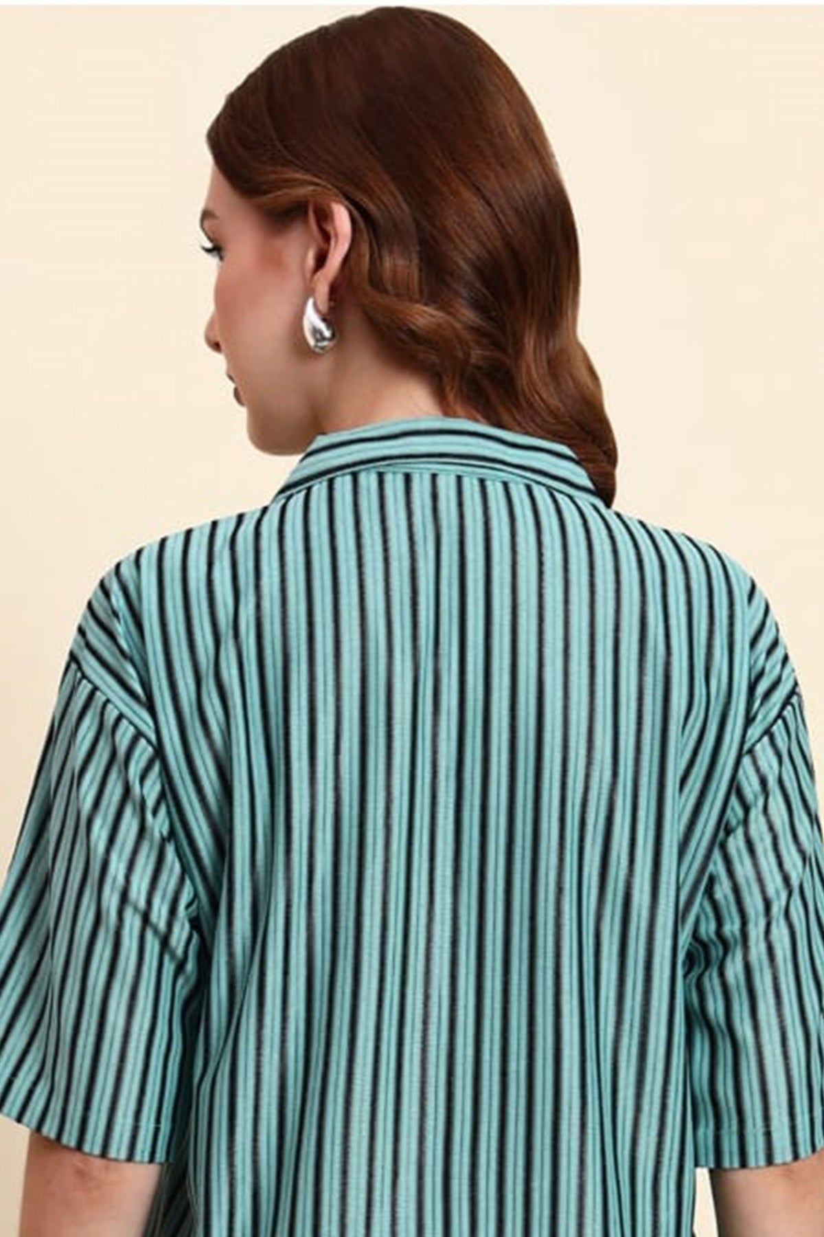 Sea Green Cotton Printed Shirt