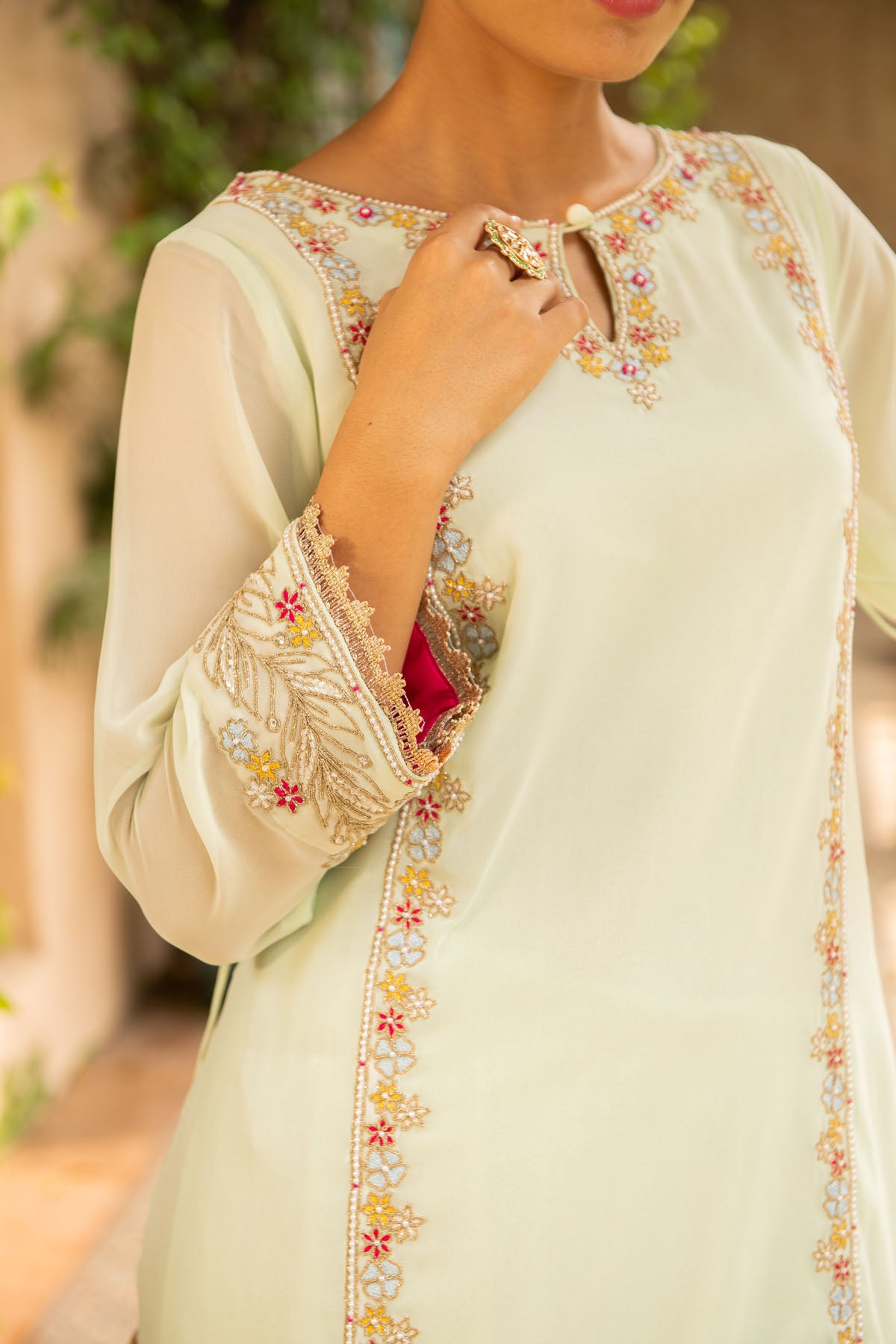 Sea Green Georgette Kurta Set