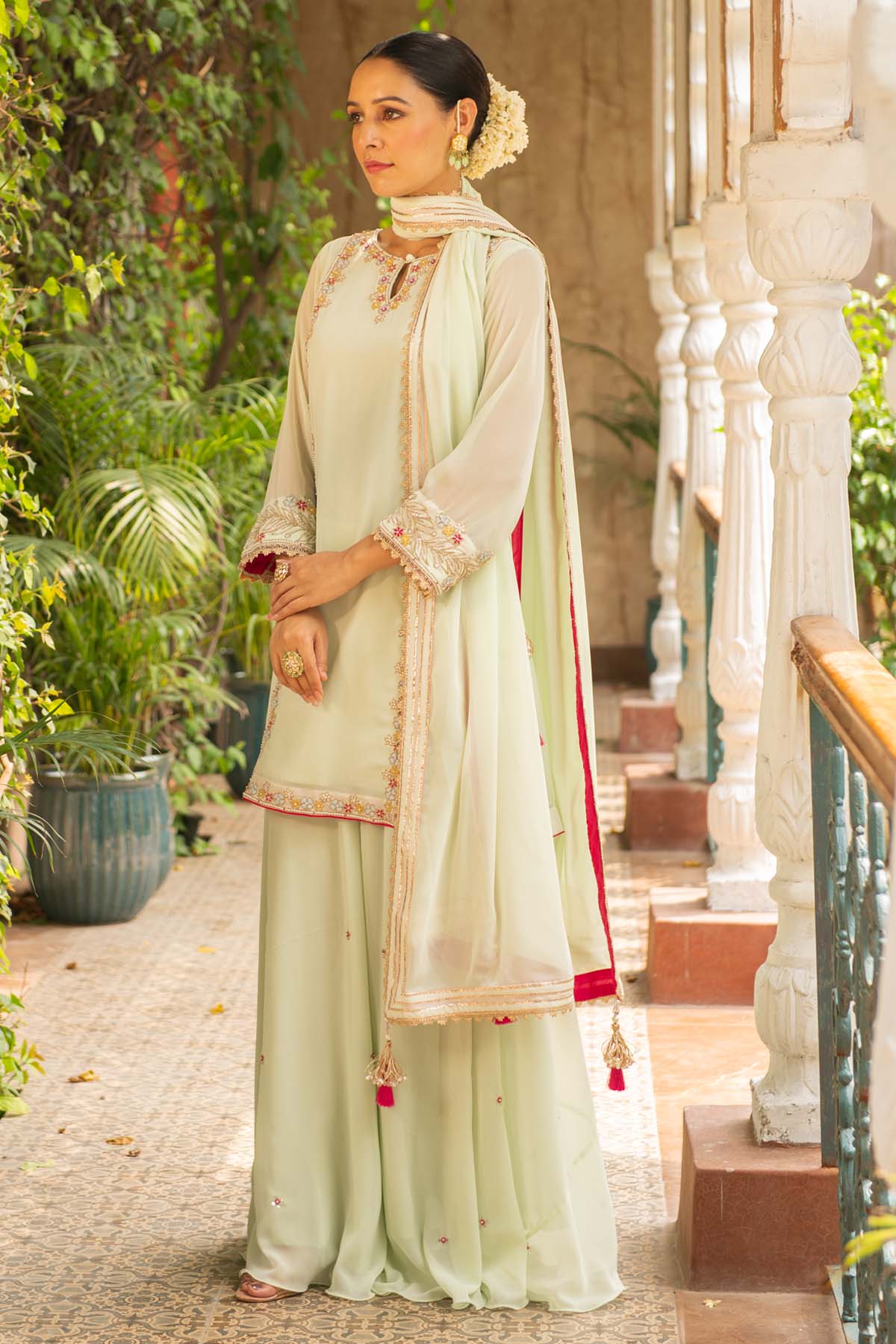 Sea Green Georgette Kurta Set