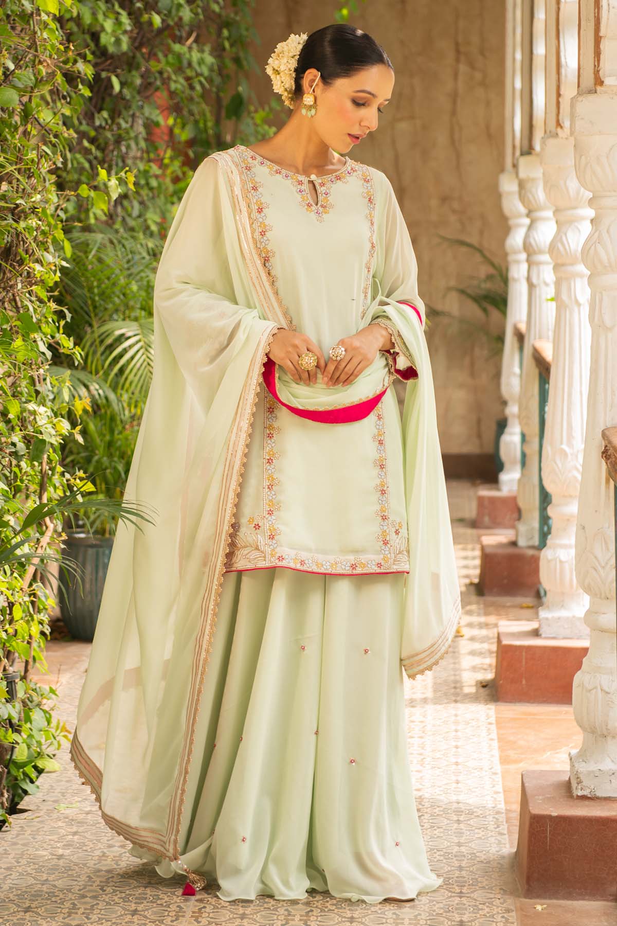 Sea Green Georgette Kurta Set