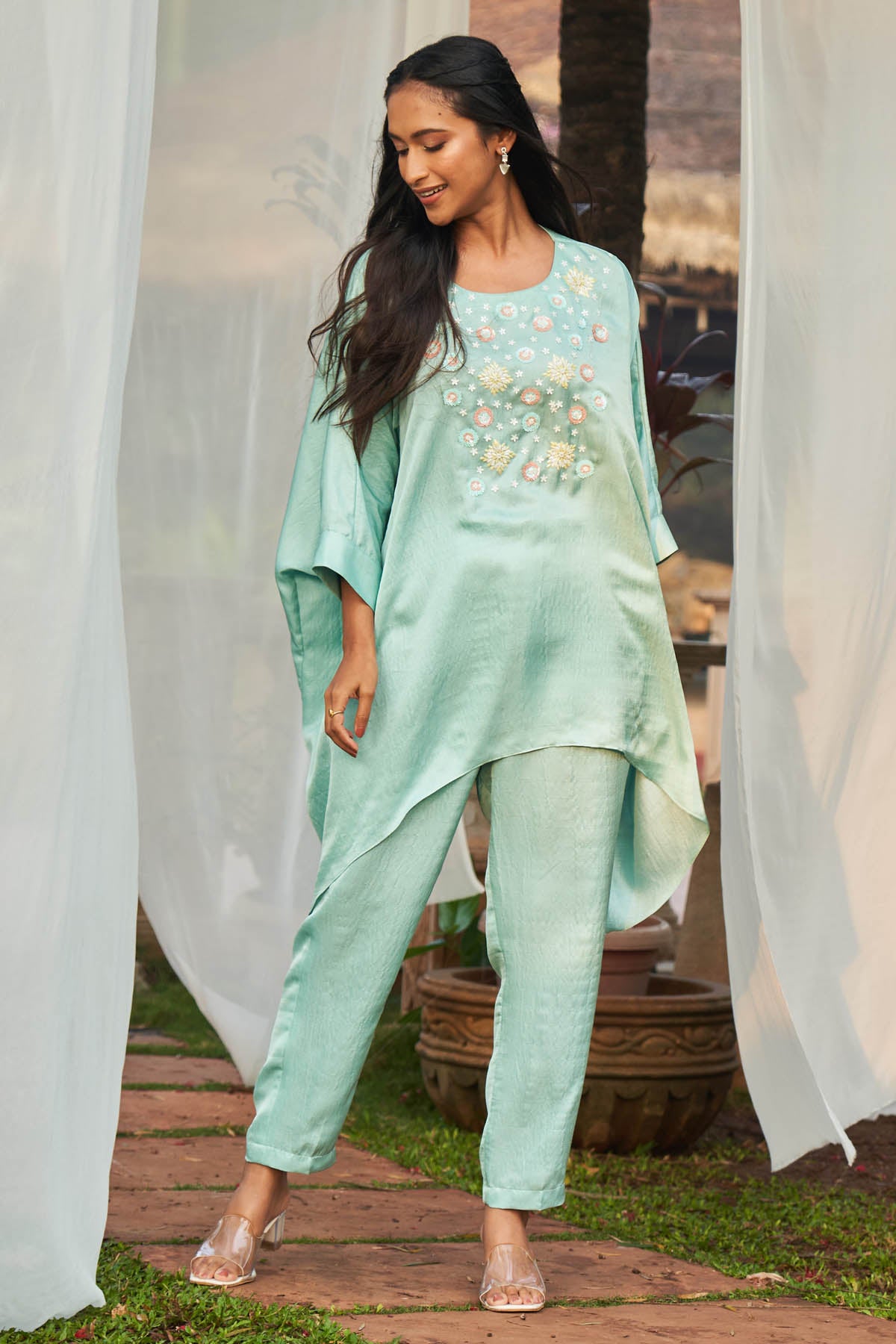 Sea Green Sequins Co-ord Set