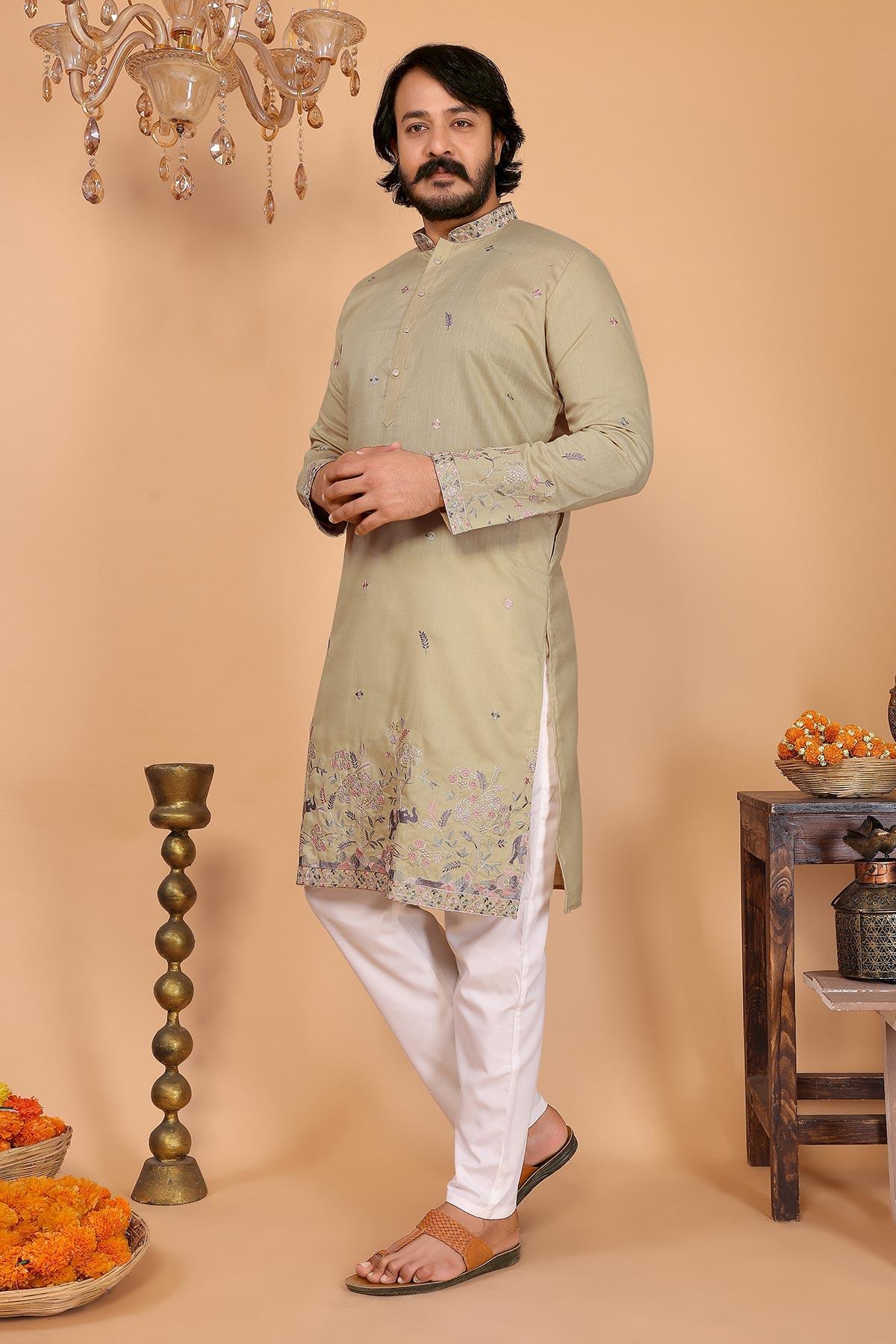 Sea Green Sequins Kurta & Pants