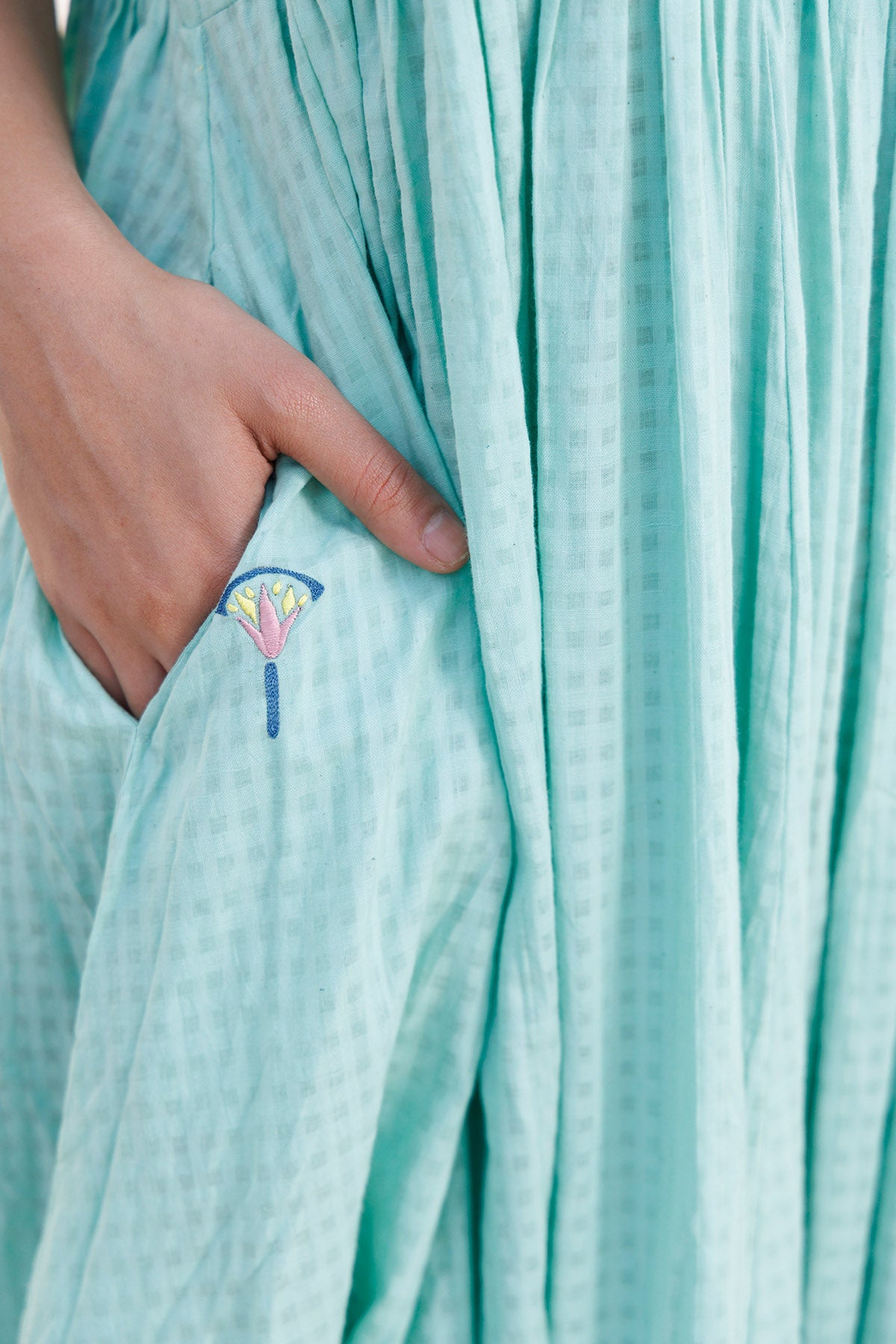 Sea Green Spaghetti Flare Dress