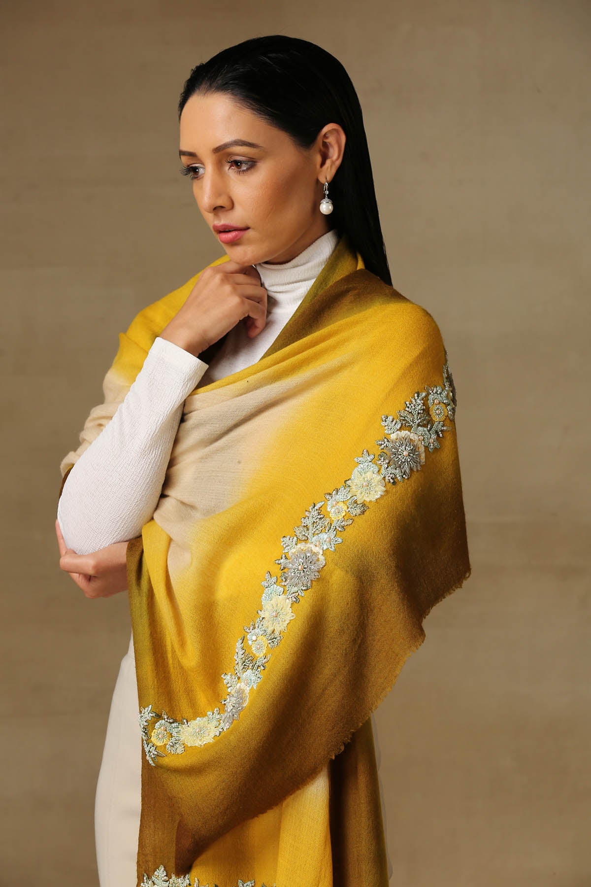 Senescence Pearl Embroidered Stole