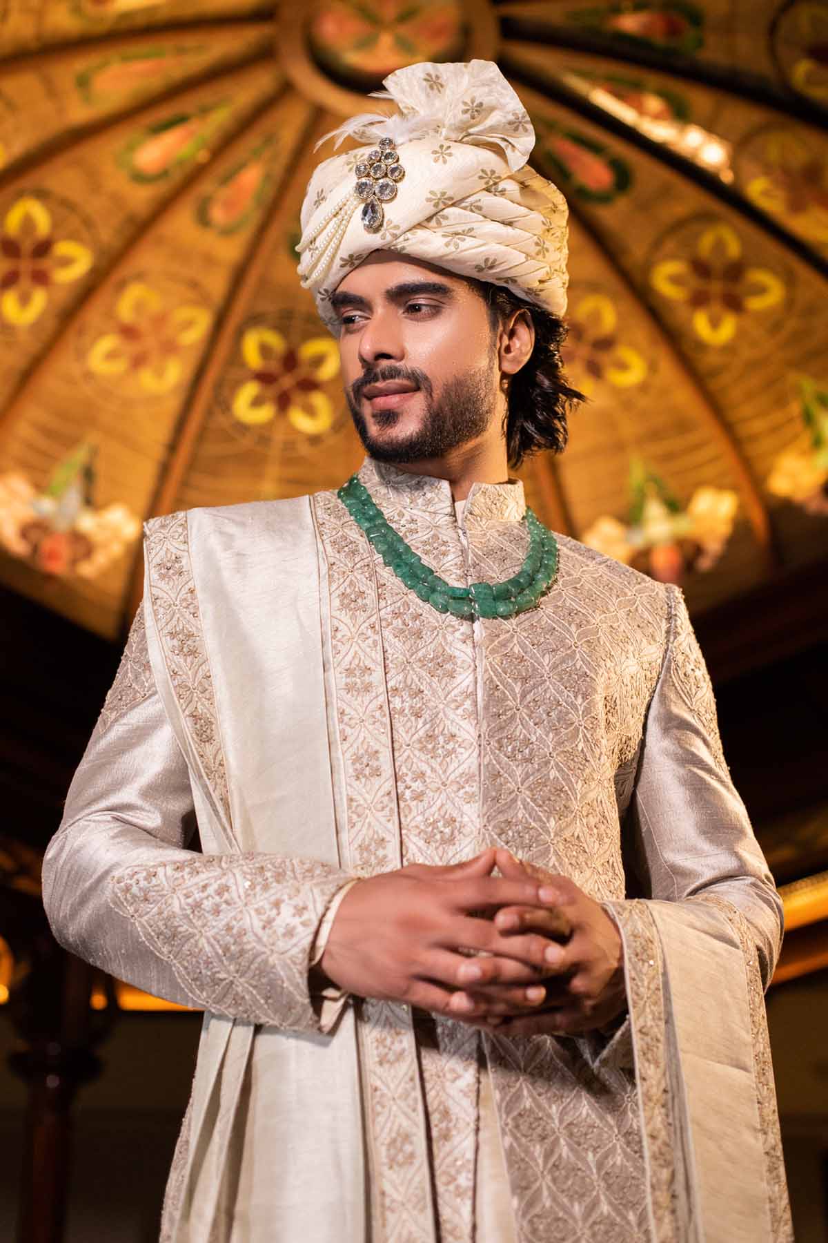 Sequins Highlighted Sherwani Set