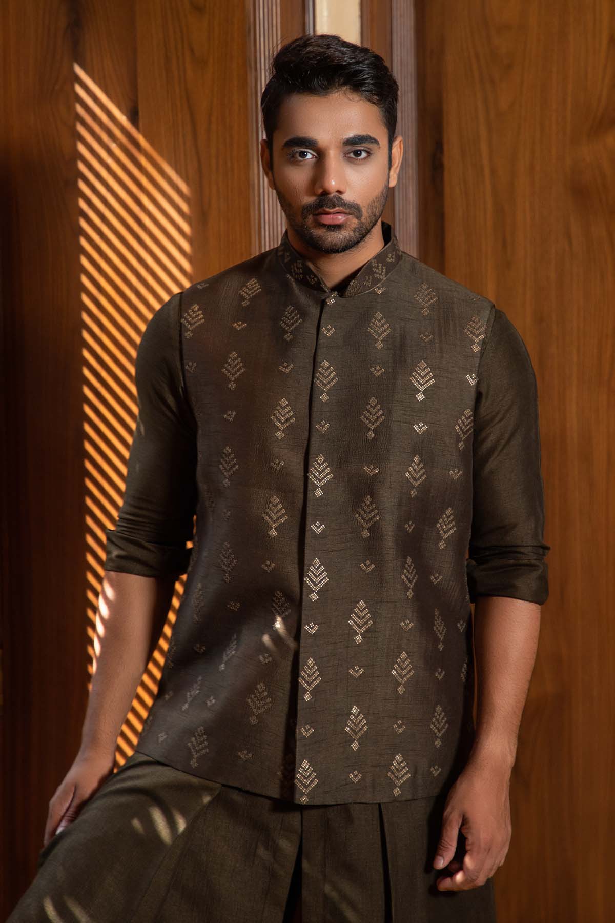 Sequins Jacket & Kurta Set