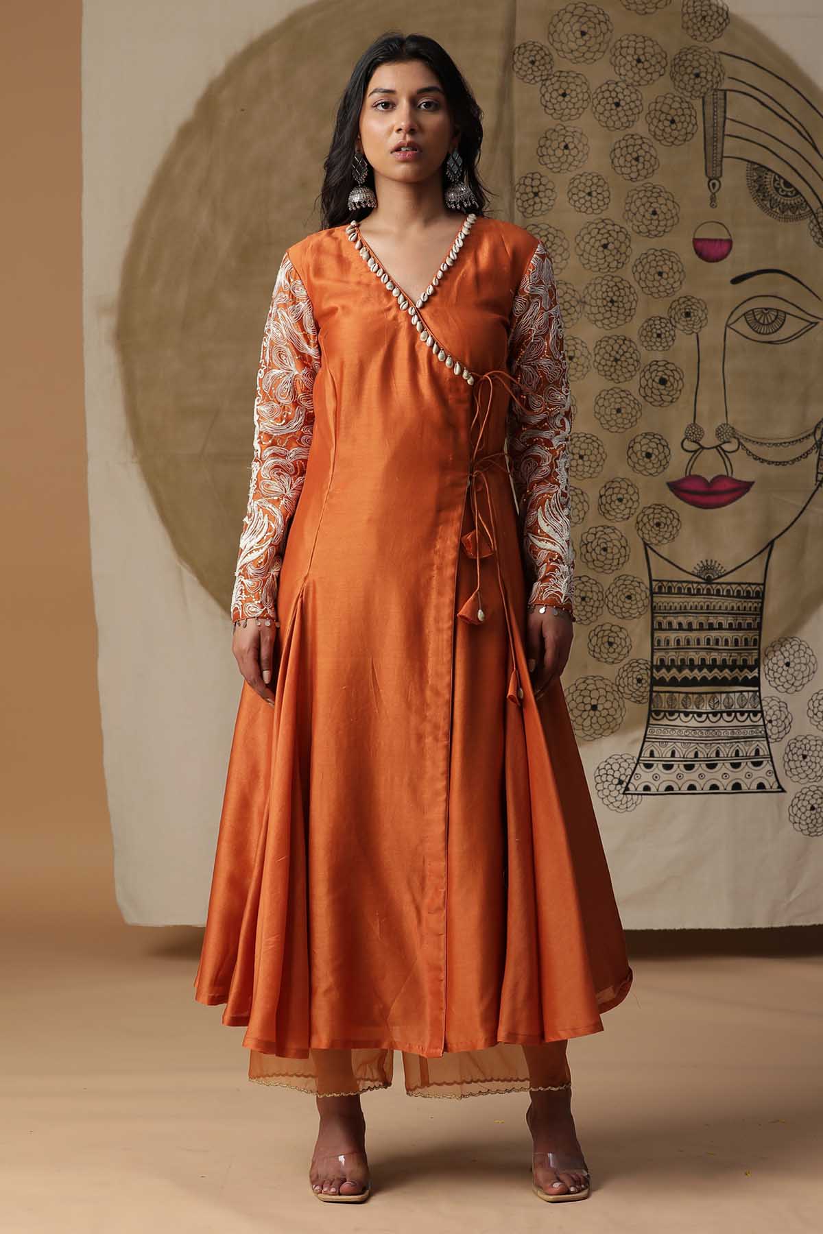 Sequins Embroidered Angrakha Set