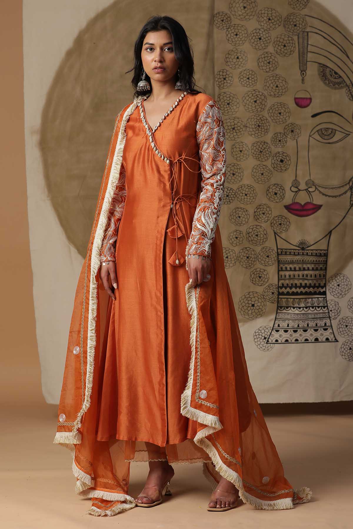 Sequins Embroidered Angrakha Set