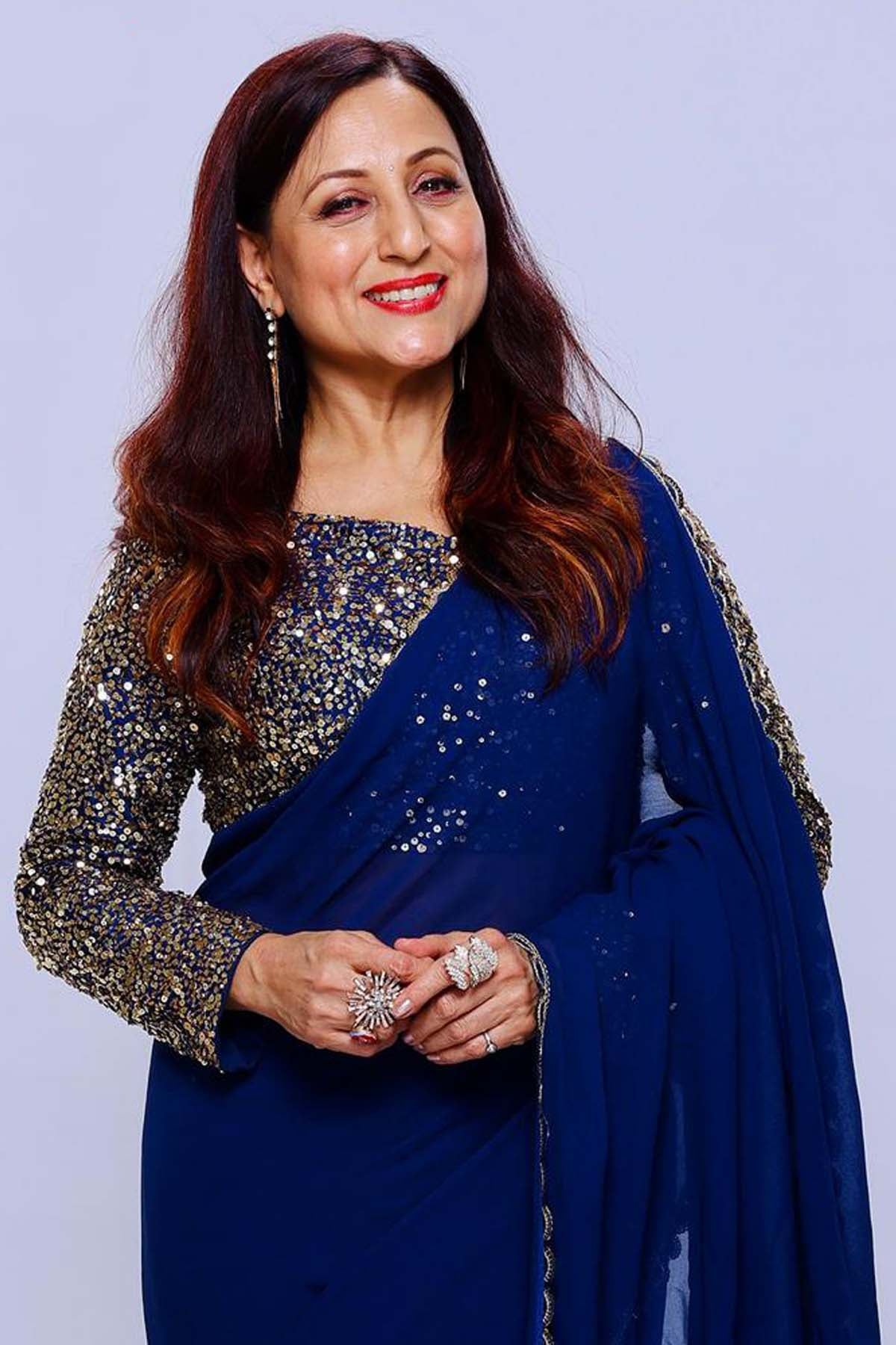 Sequins Embroidered Crepe Saree