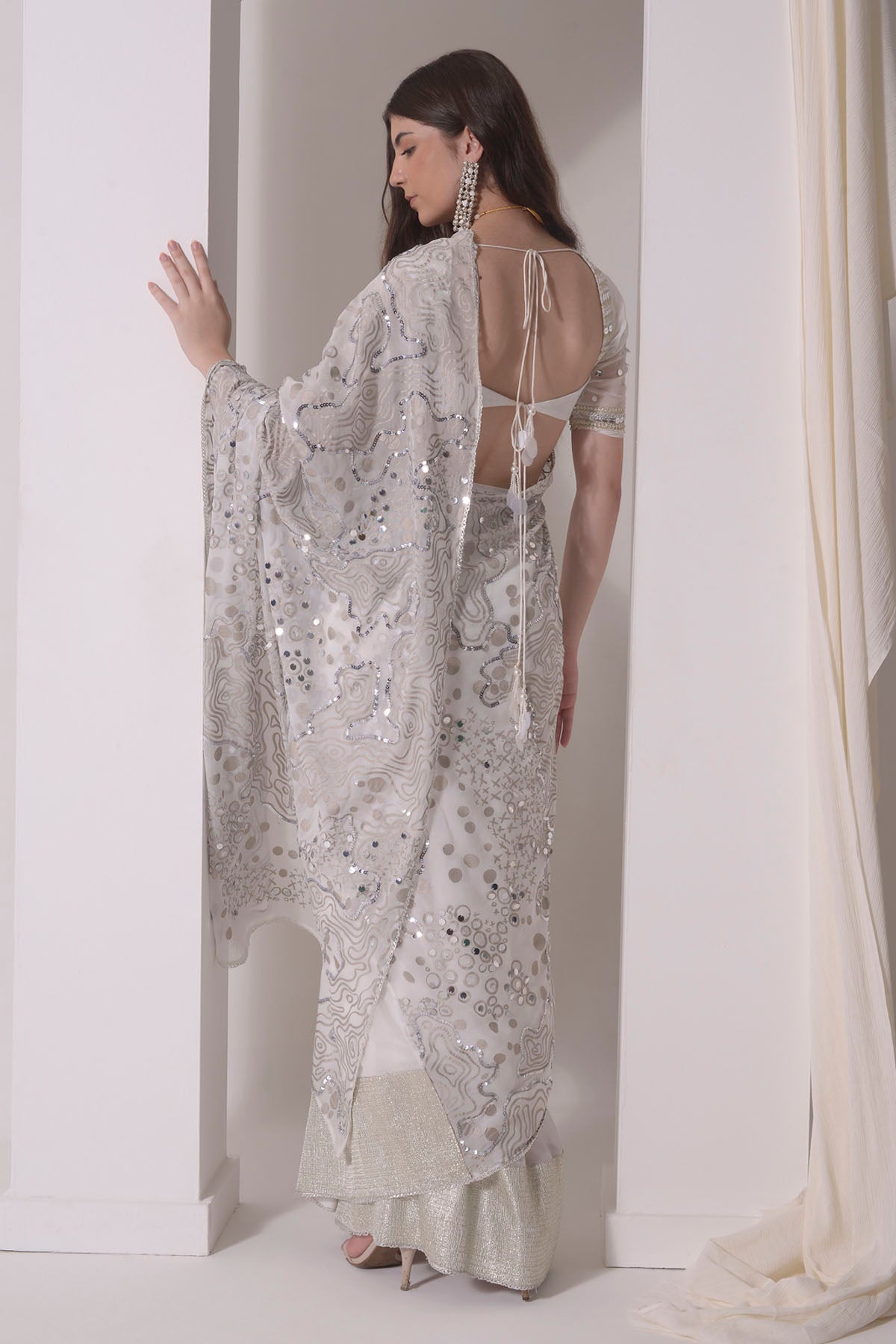 Sequins Embroidered Foil Twinkling Saree