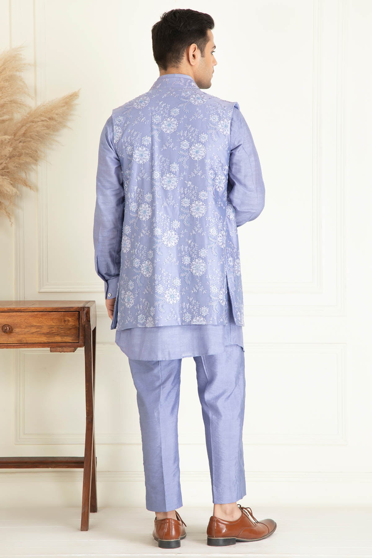 Sequins Embroidered Jacket Set