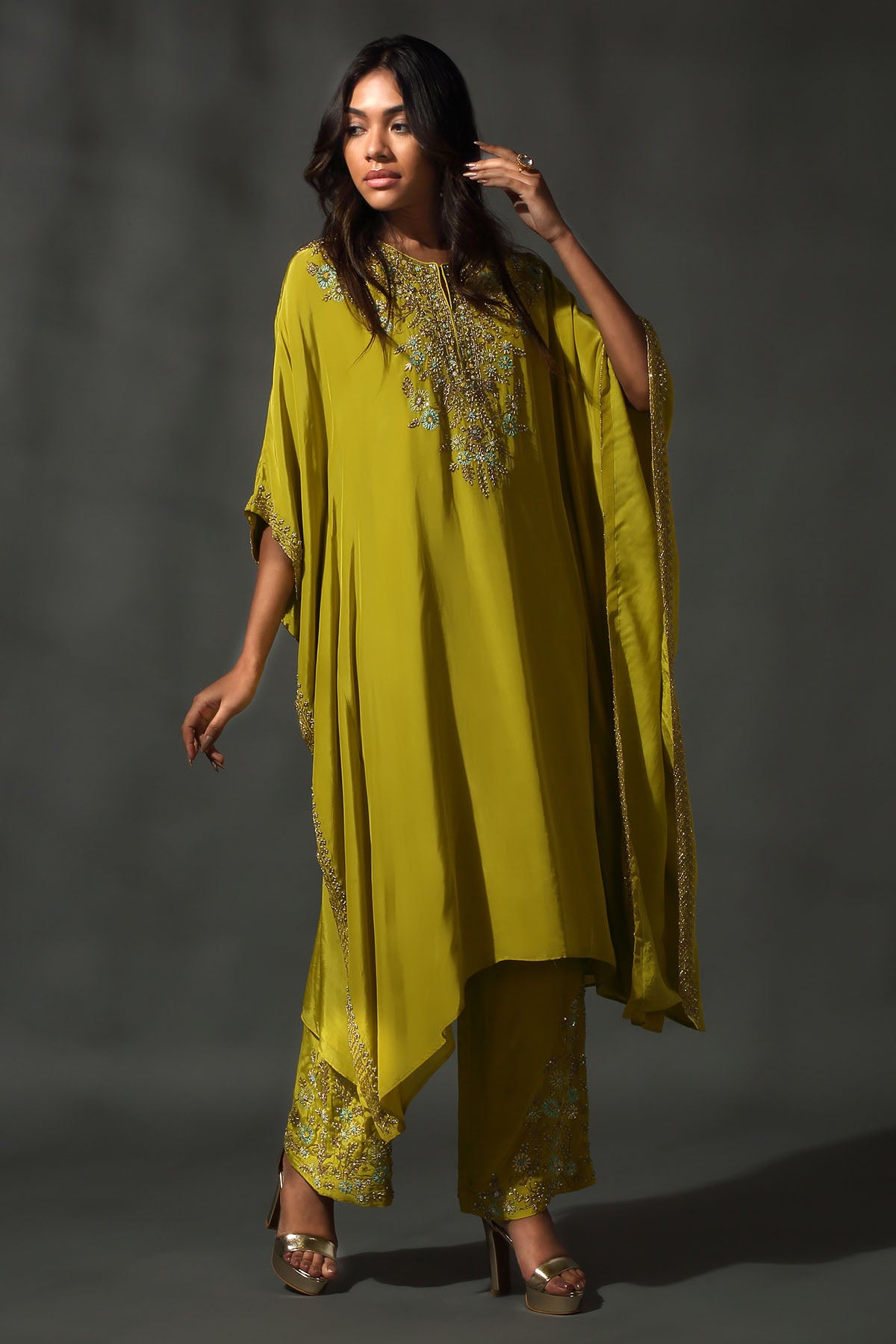 Bright Yellow Kaftan Set