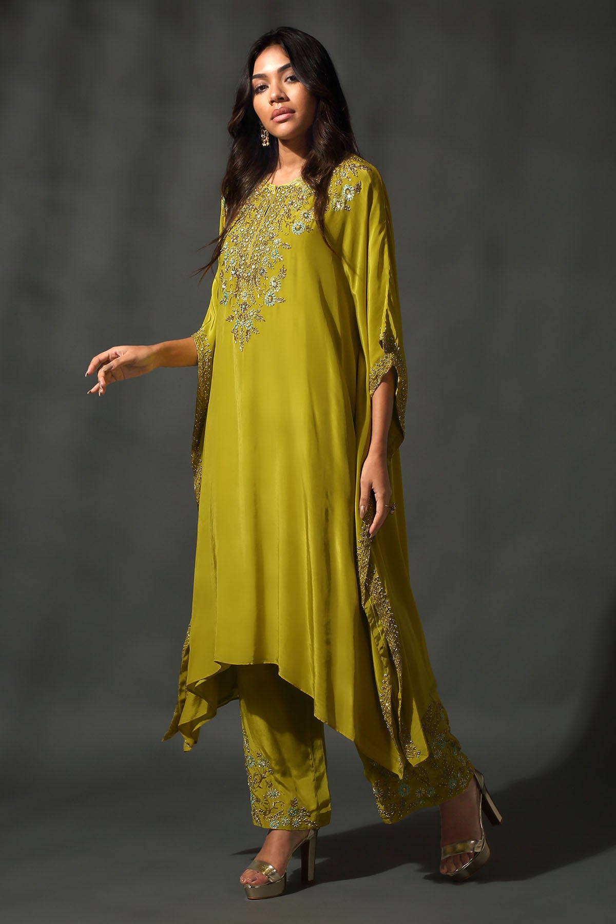Bright Yellow Kaftan Set