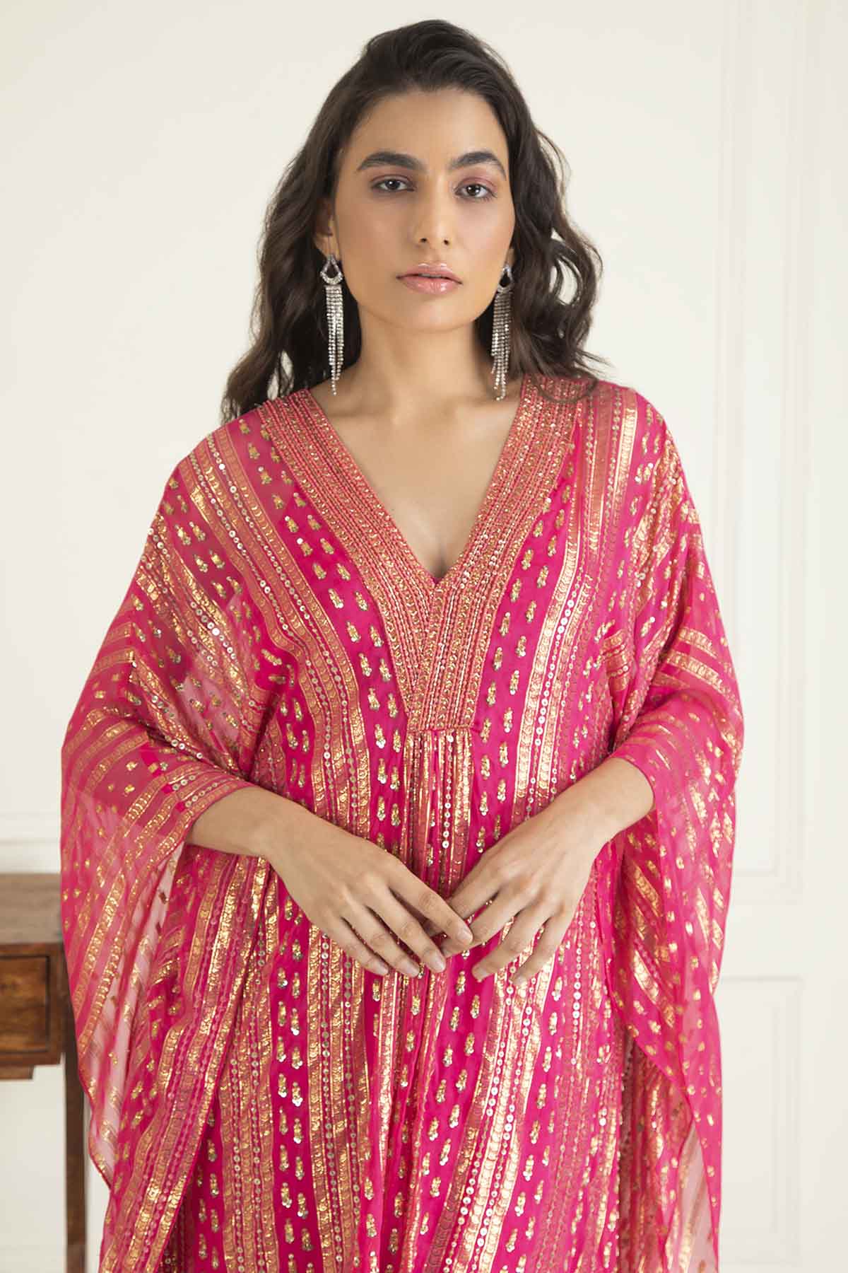 Sequins Embroidered Kaftan Set