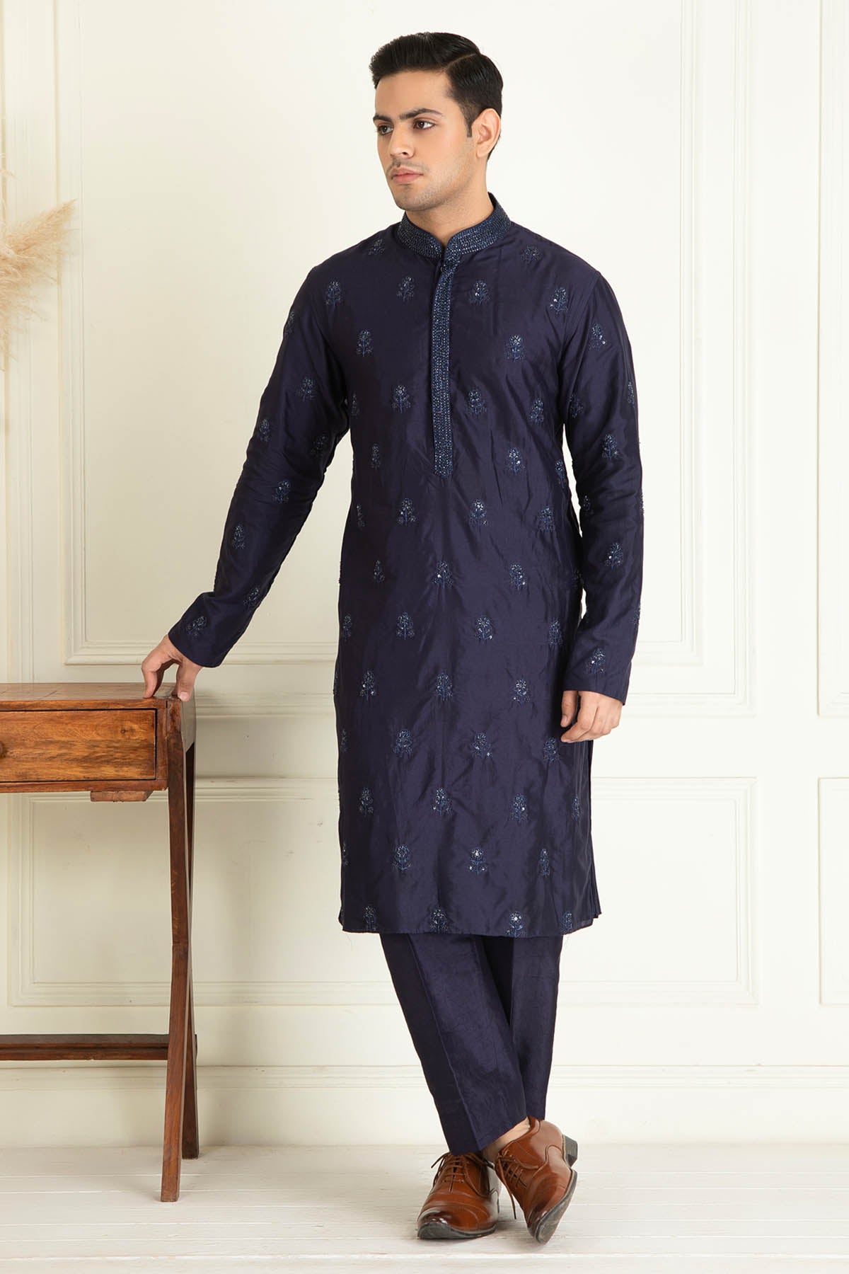Midnight Blue Emb Kurta Set