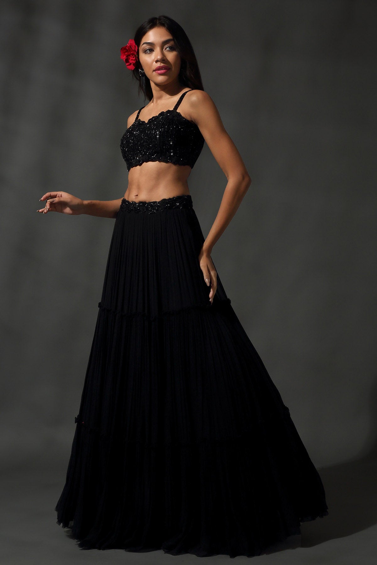 Sequins Georgette Lehenga Set