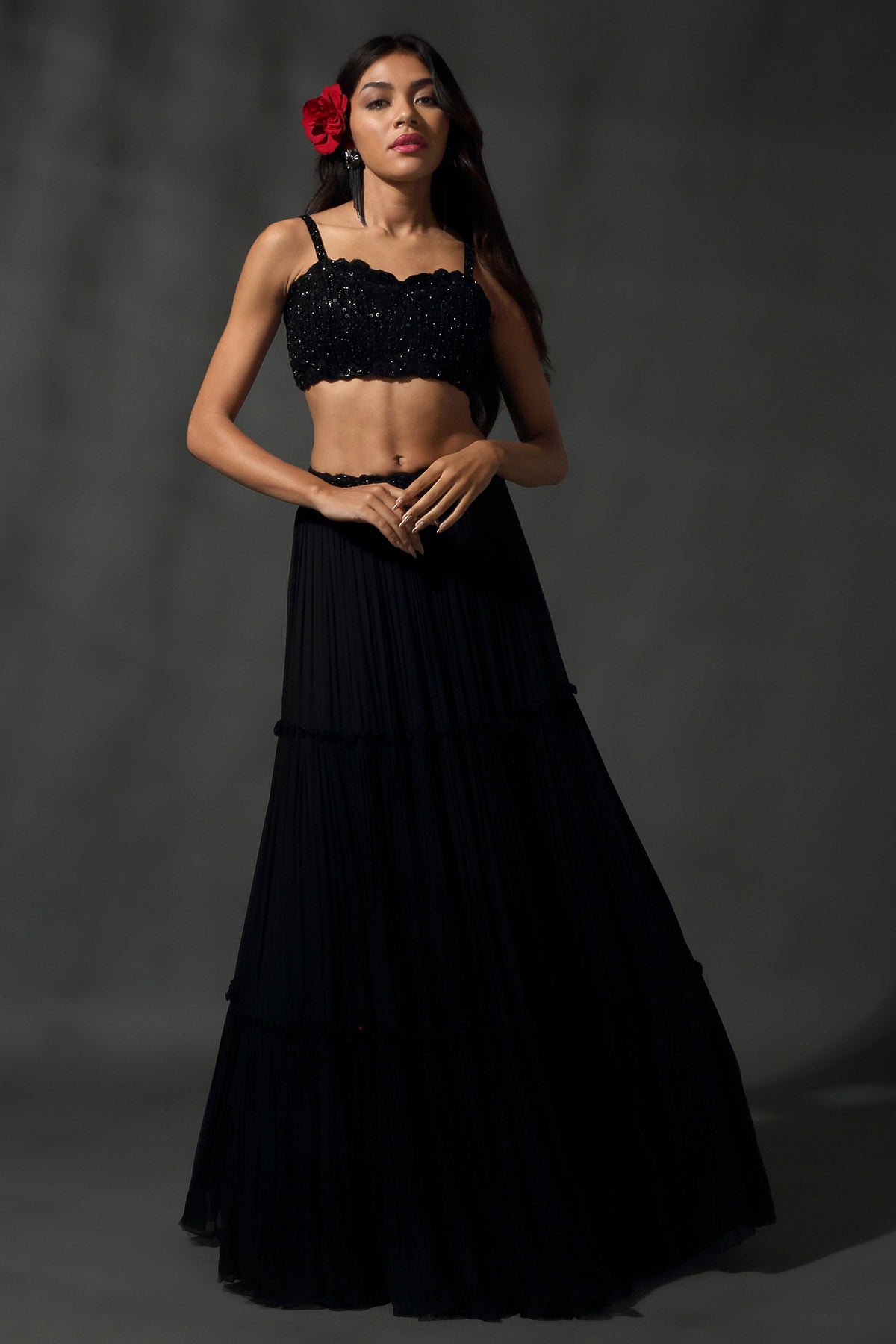 Sequins Georgette Lehenga Set