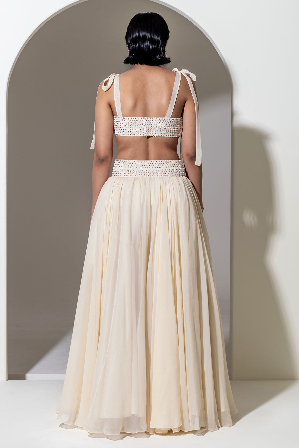 Sequins Ivory Organza Bralette