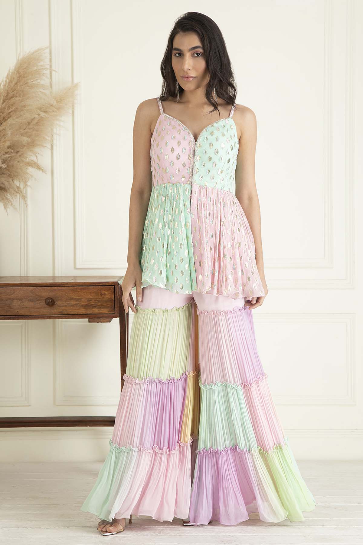 Sequins Kurta & Sharara Set