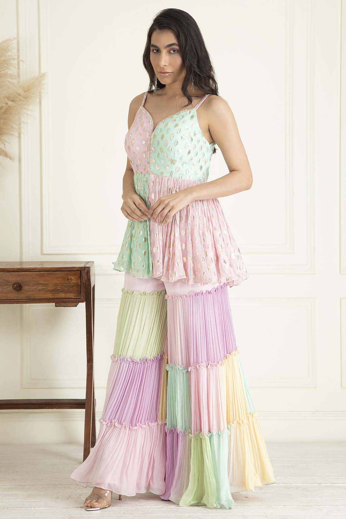 Sequins Kurta & Sharara Set