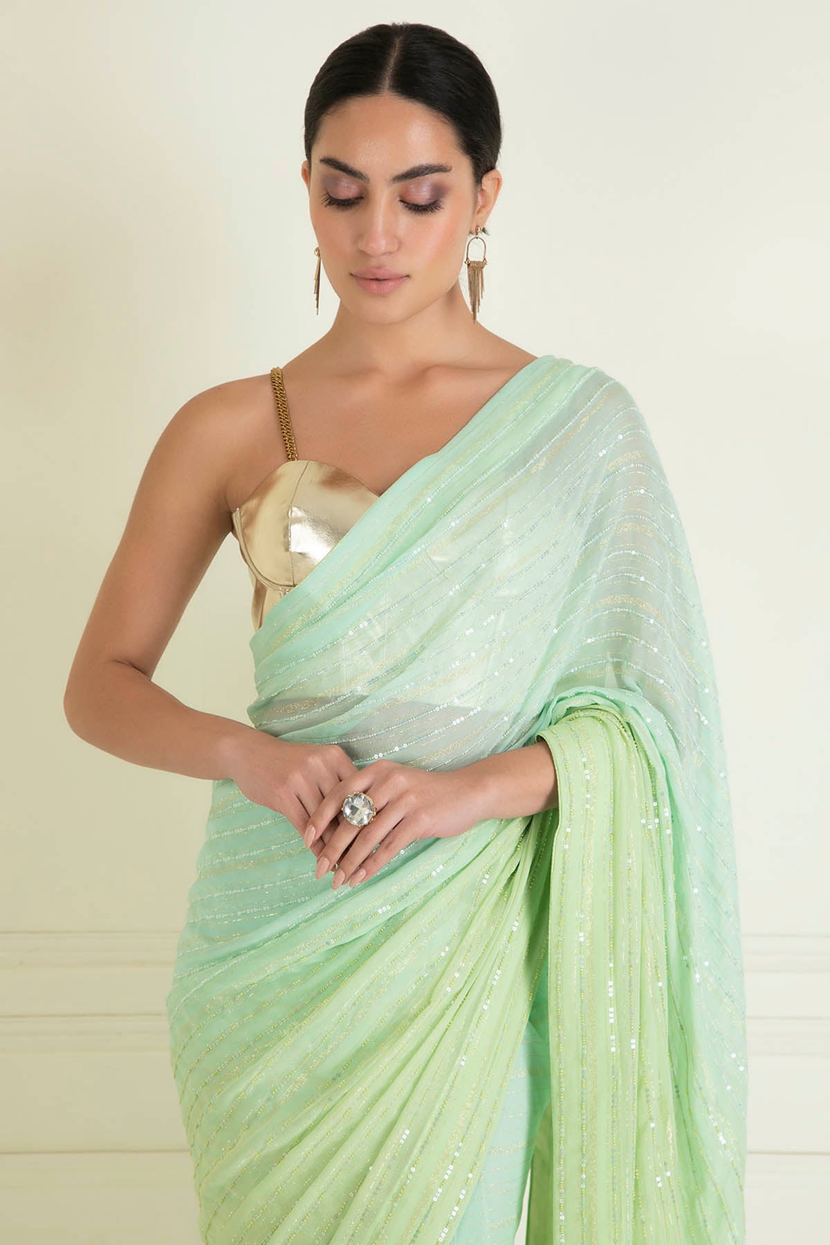 Sequins Pre Stitched Saree