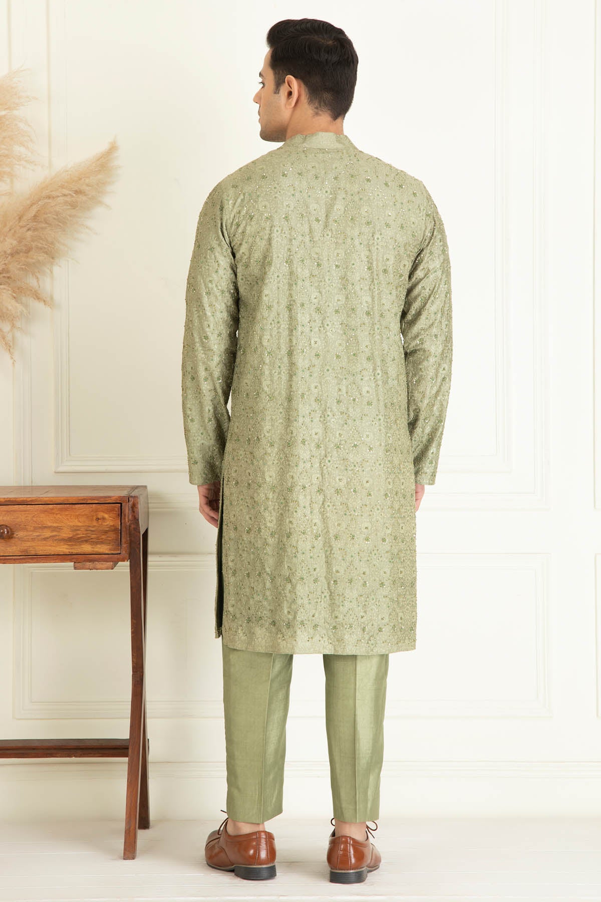 Sequins Silk Kurta Set