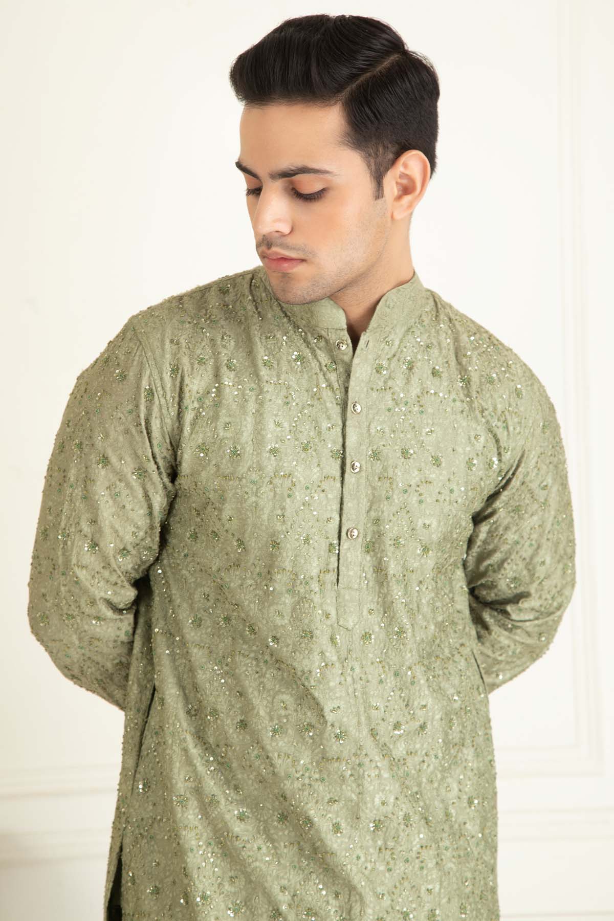 Sequins Silk Kurta Set