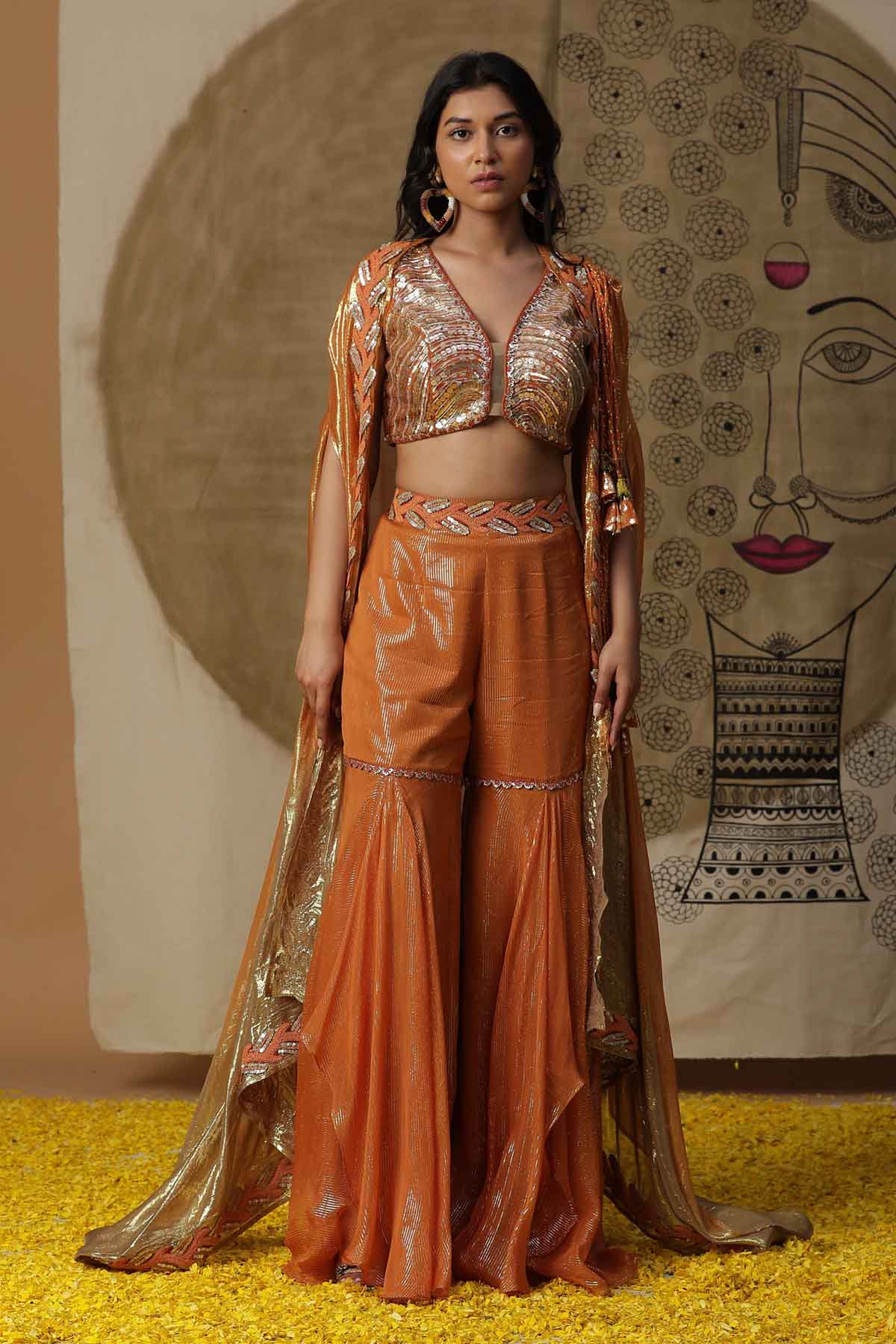 Buy Arpita SulakshanaSequins Cape & Palazzo Set