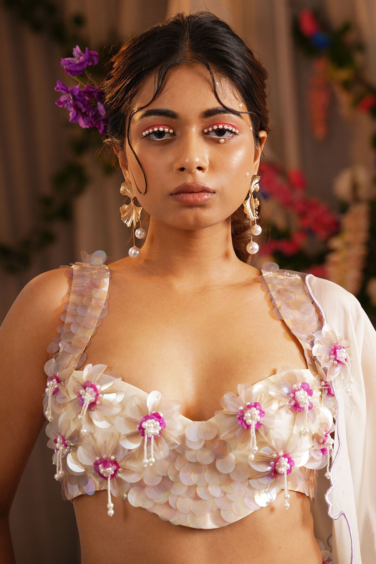 Sequins Multicolor Lehenga Set