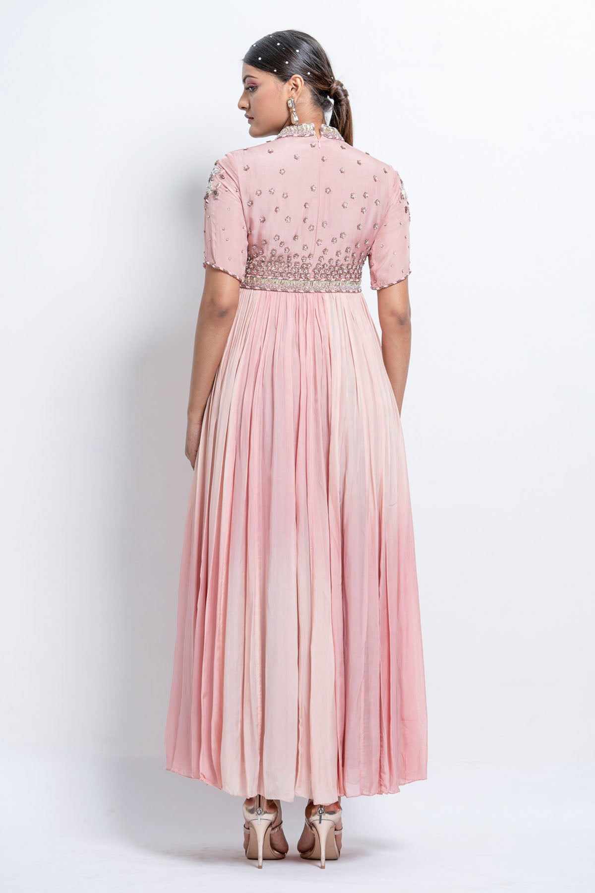 Sequins & Ombre Flared Gown