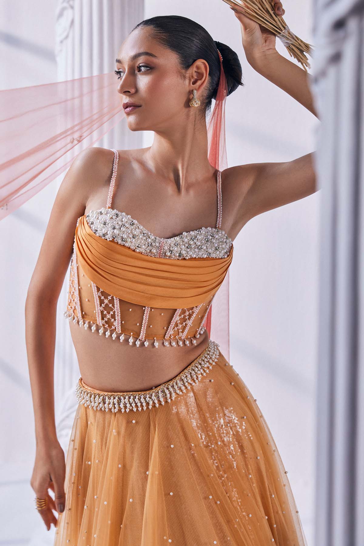 Sequins & Pearl Ombre Lehenga Set