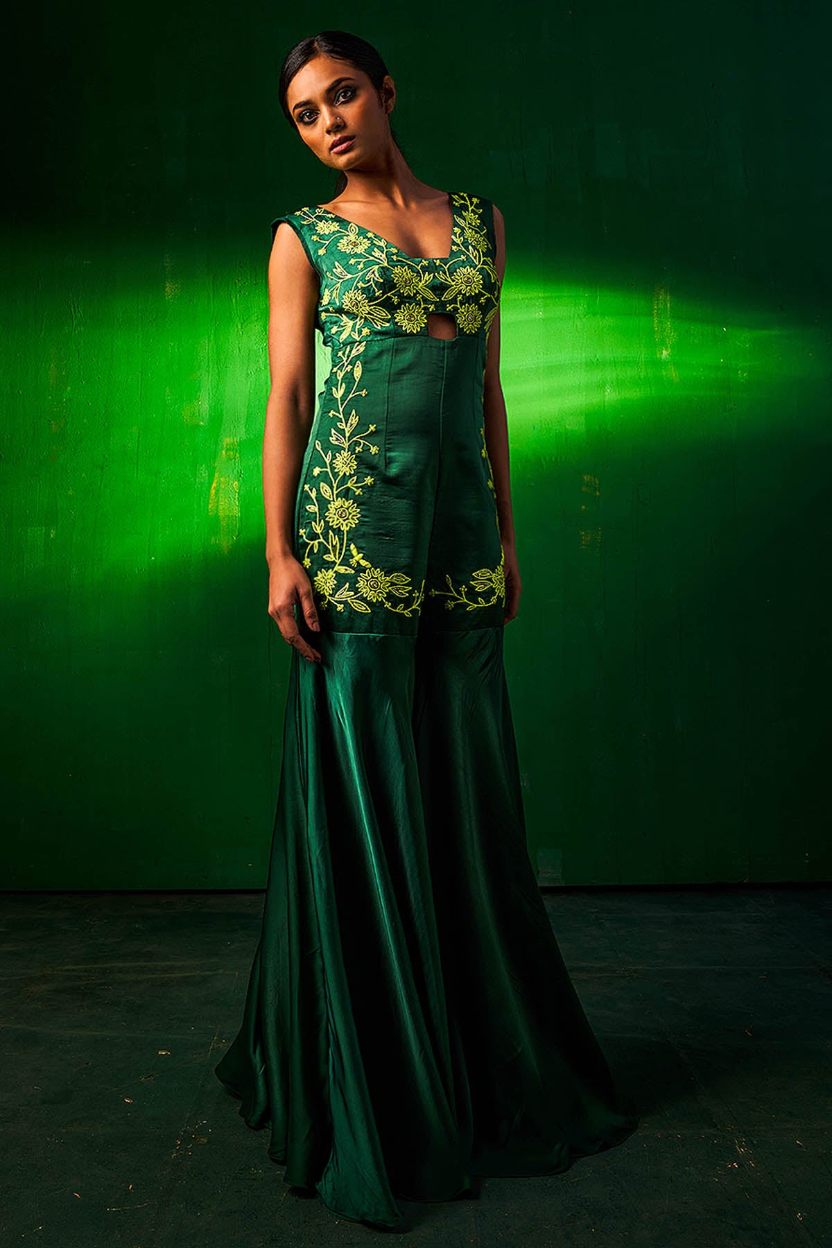 Sequins & Resham Silk Jumpsuit