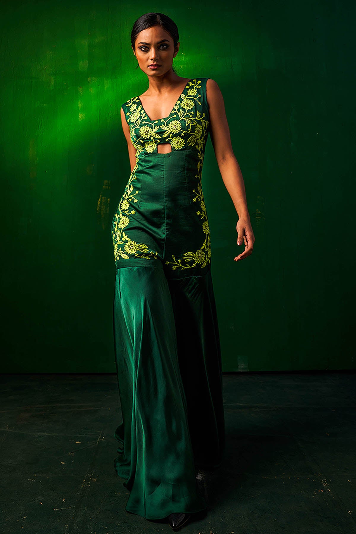 Sequins & Resham Silk Jumpsuit