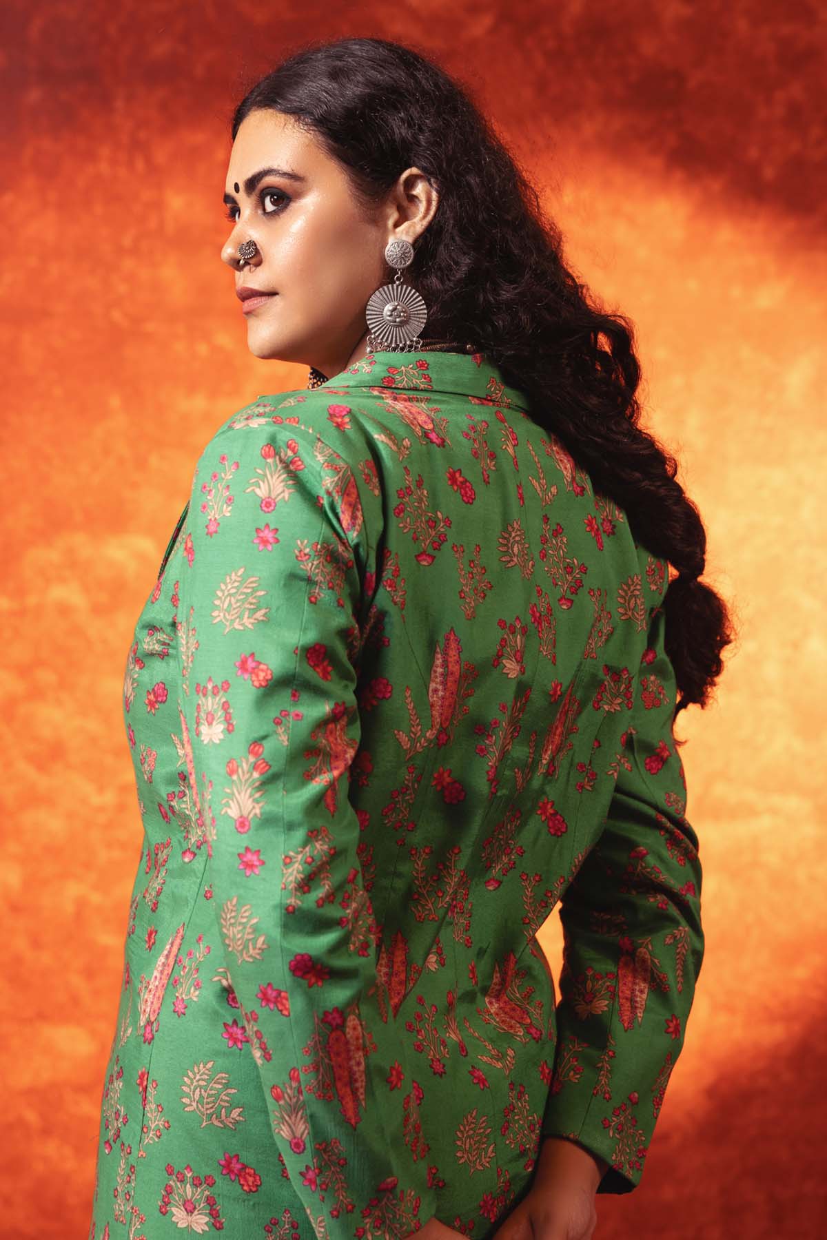 Shamrock Green Printed Blazer