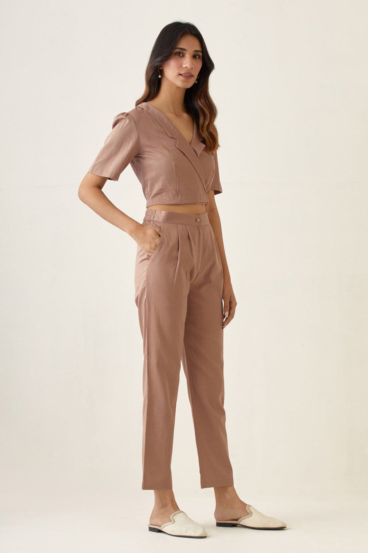 Shawl Collar Top & Pant Set