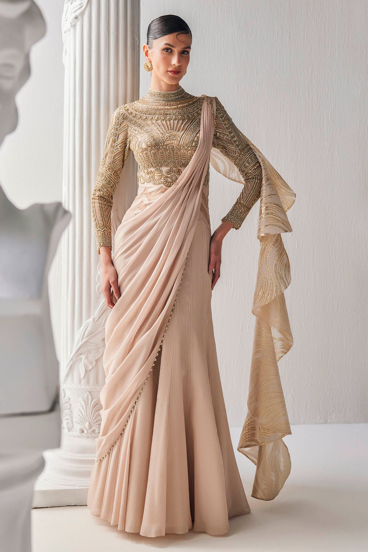 Shimmer Chiffon Drape Saree