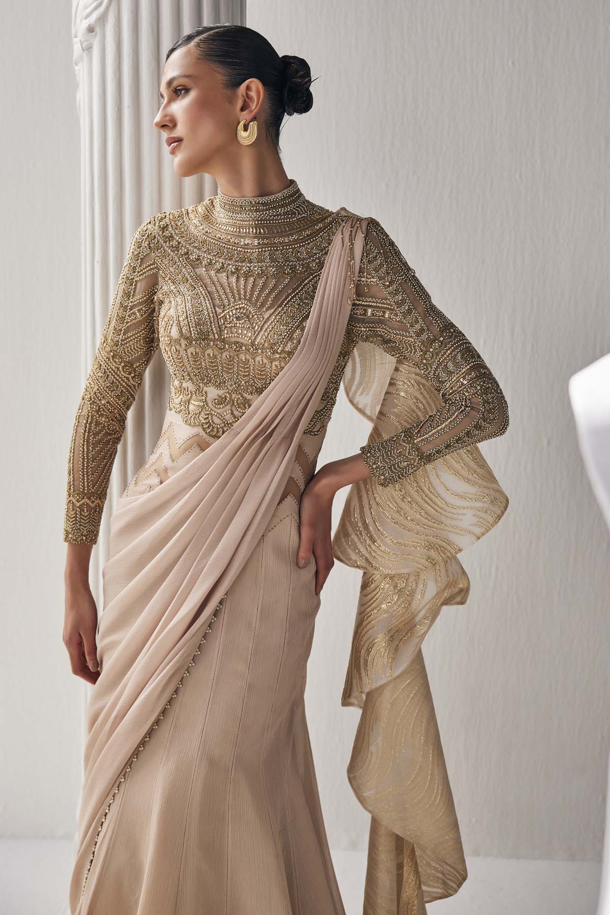 Shimmer Chiffon Drape Saree