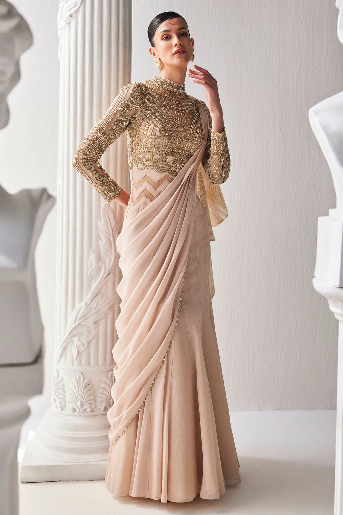 Shimmer Chiffon Drape Saree