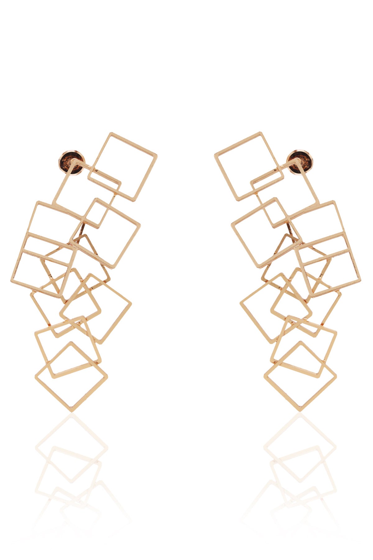 Shiny Squares Quad Earrings