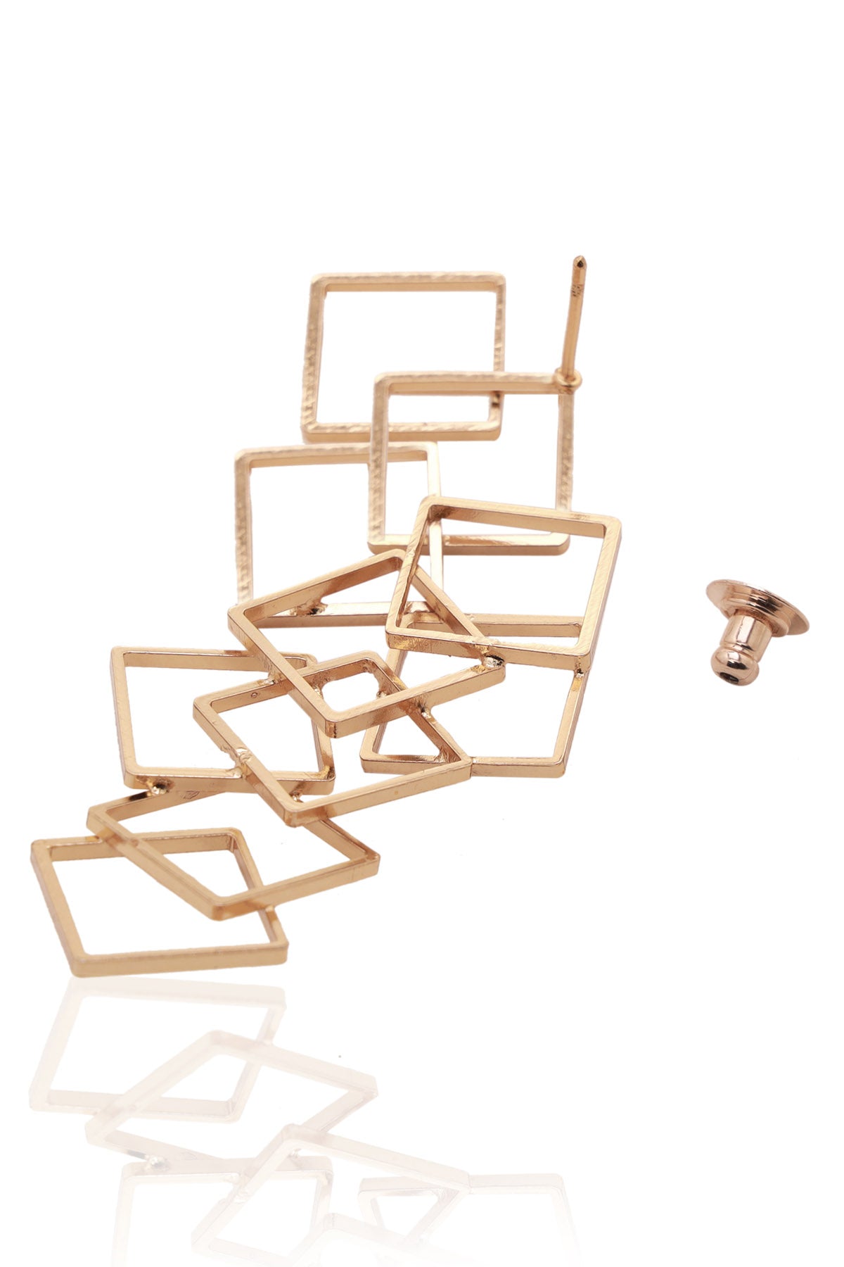 Shiny Squares Quad Earrings