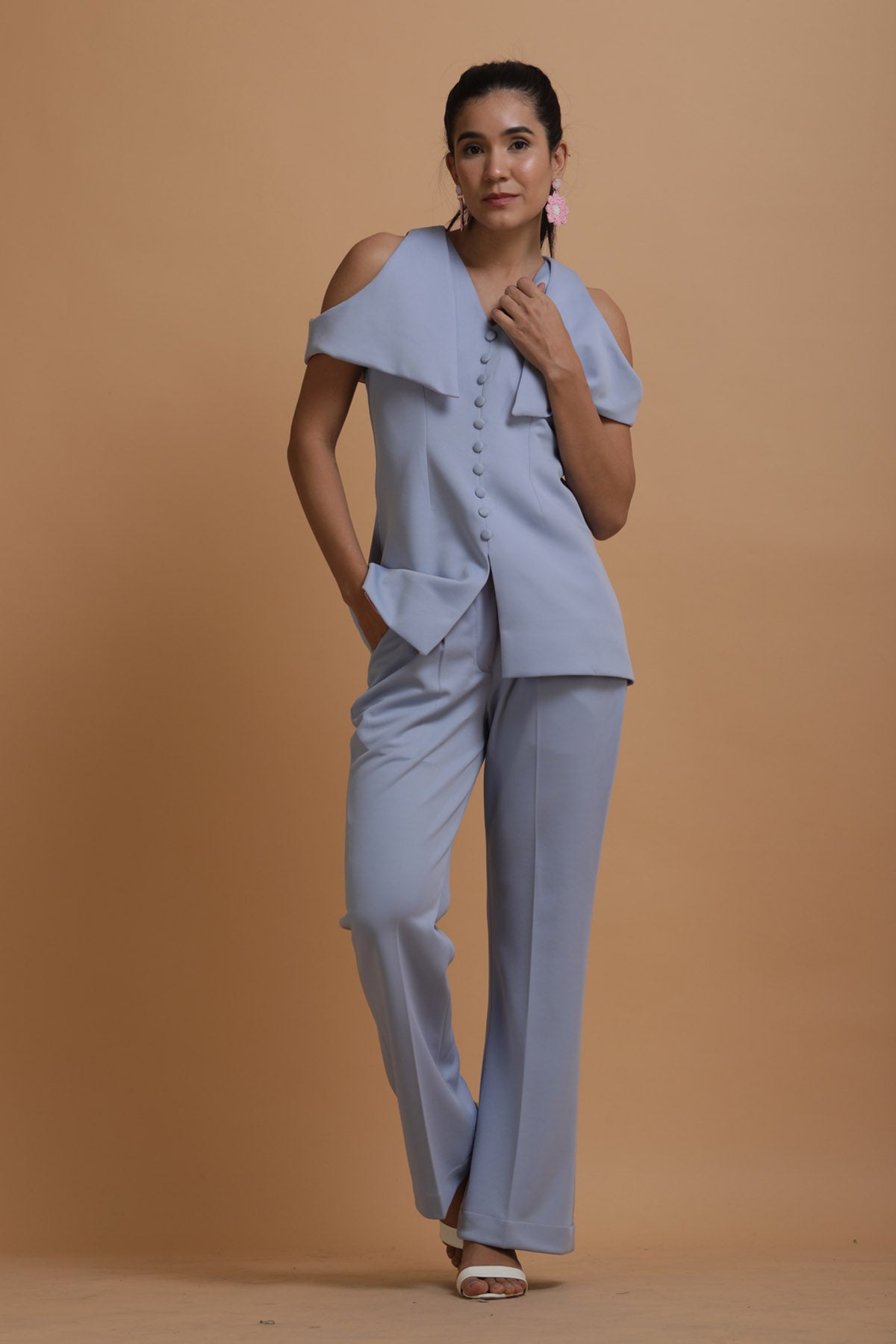 Cold Shoulder Blazer Set